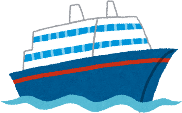 Illustration of a Luxury Cruise Ship at Sea